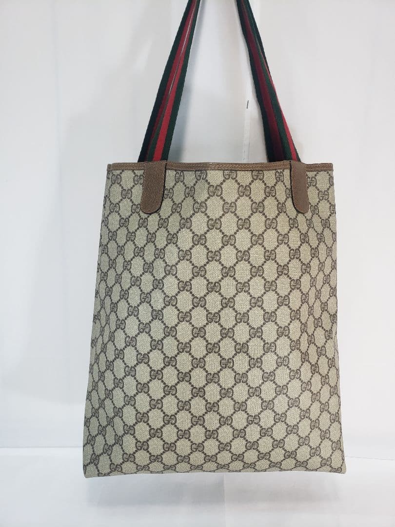 GUCCI Vintage Sherry Line GG Supreme Tote Bag B-013 Used Leather 37cm thumbnail 2