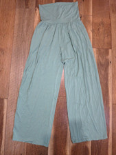 Hanna Andersson 82570 Women's Green Folded Waistband Wide Leg Pajama Pants Sz S
