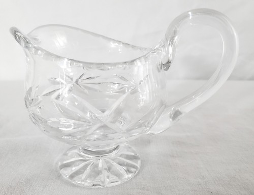 Lot of 2 Vintage Cut Crystal Mini Pitcher & Mini Sorbet Dish Pre-owned - Picture 3 of 22