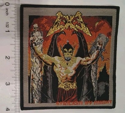 EXE STRICKEN BY FORCE E-X-E Black Border Woven Patch