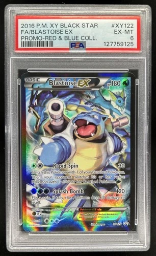 2016 Pokemon XY Black Star Promo Blastoise EX Full Art Red Blue #XY122 PSA 6
