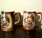 Set of 4 Vintage German Monk/Friar Porcelain Beer Mugs Marked "Germany" — photo 7