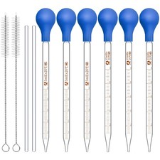Glass Droppers Pipettes Graduated Lab Dropper Glass Liquid Pipette with Big R...