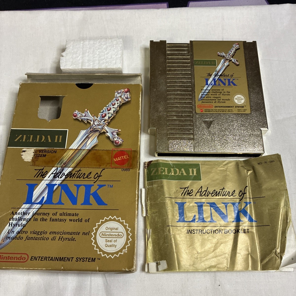 Zelda 2 The Adventure Of Link NES Nintendo PAL Gold Cartridge