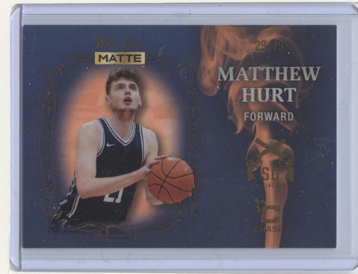 2022 Wild Card Matte #SG-19 Matthew Hurt Smoking Guns Blue/Orange #/75
