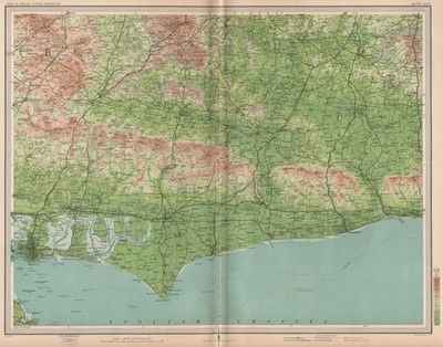 WEST SUSSEX. Portsmouth Chichester South Downs Hove Worthing Bognor 1903 Karte