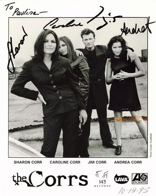 The Corrs Autographed 8x10 Photo Signed by All 4 Members 10-18-95 Music
