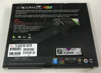 G. SKILL Trident Z RGB 16GB (2 x 8GB) PC4-24000 (DDR4-3000) Memory