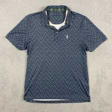 William Murray Golf Polo Shirt Mens M Blue Green Beer All Over Print Performance