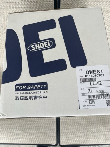 SHOEI QWEST Full Face Helmet Clear Shield Size XL Silver W/Bag/Box Made in Japan - Picture 4 of 10