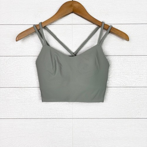 Lululemon Like A Cloud Longline Bra Ribbed Rib Pale Green 8