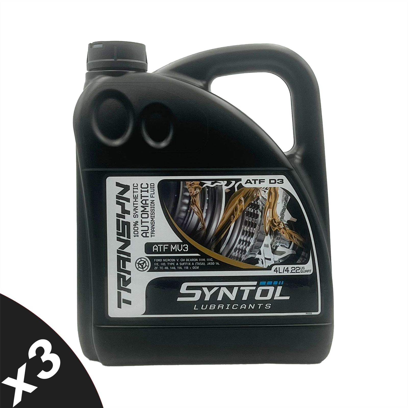 Syntol ATF MV3 Fully Synthetic Automatic Transmission Fluid MB 236.11 3x4L