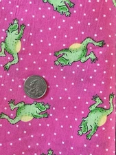 Funky Frogs Cotton Fabric Signature Classics by Oakhurst Textiles Pink Green 51"