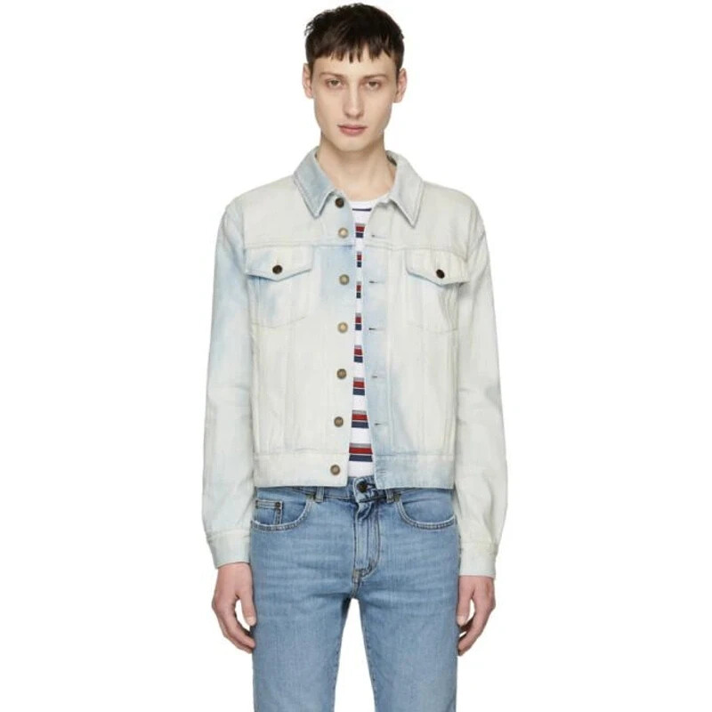 Giacca da camionista da uomo Saint Laurent Paris nuova con etichette SS18 SAINT LAURENT PARIS Lavaggio leggero