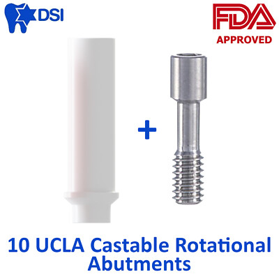 10x DSI Titanium Healing Caps – Slim Profile, Int Hex 2.42mm – Sizes 3-7mm