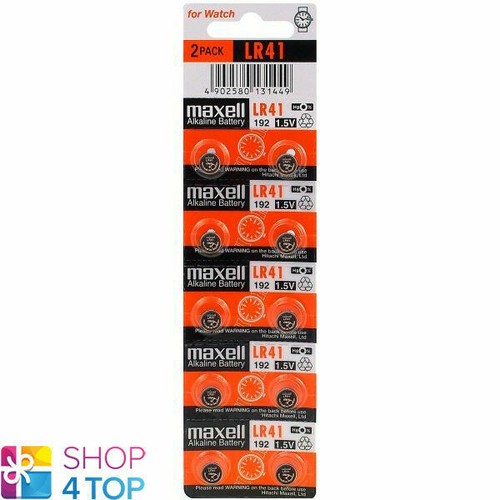 10 MAXELL ALKALINE LR41 192 BATTERIES 1.5V COIN CELL BUTTON AG3 EXP