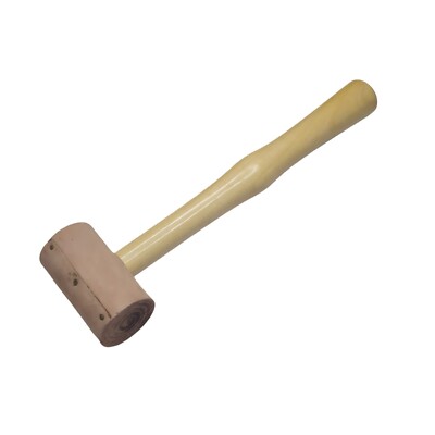 Raw Hide Leather Mallet Natural 1-3/4''(44mm)-Extra Soft Non-Coated Mallet Hammer