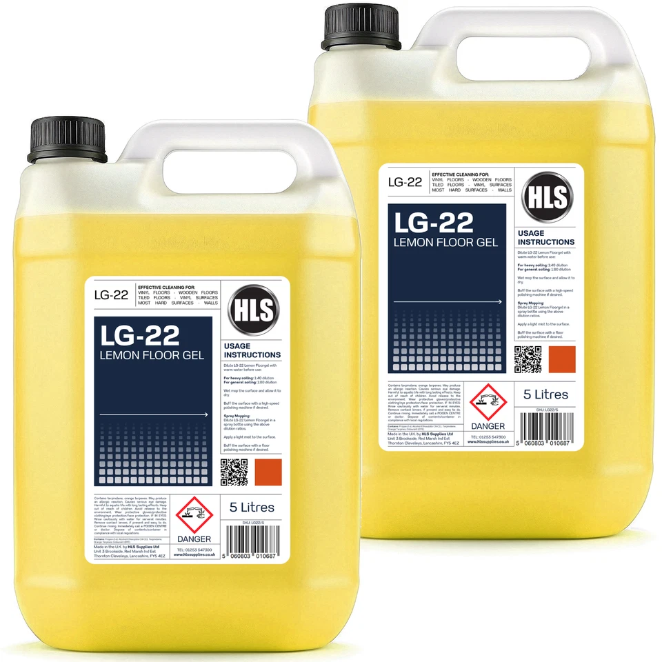 HLS SUPPLIES Lemon Floor Gel - Premium Buffable Floor Gel - 2 x 5L
