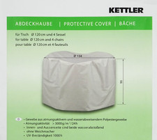Kettler Abdeckhaube Schutzhaube Schutzhülle Cover Gartenmöbel grau Ø 134 x 90 cm