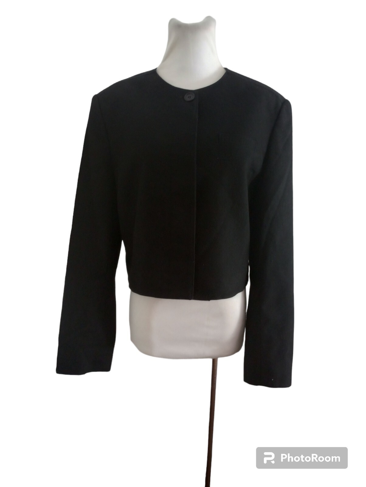 Pendleton Black Cropped Virgin Wool  Round Neck B… - image 3