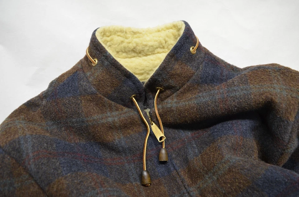 Vintage Mens JC Penney Towncraft  Sherpa fleece Lined Plaid (wool?)  Jacket - L - Image 3 of 4