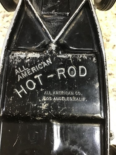 Vintage All American Co. HOT ROD Los Angeles CA auto con lega in metallo anni 50 nero - Foto 7 di 8