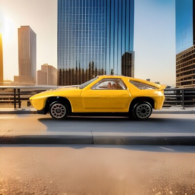 Zee Toys 1980-1986 Porsche 928S Yellow 1:64 Scale Diecast 928 #D89