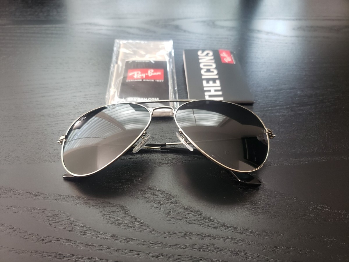 Ray-Ban Classic Aviator Sunglasses 003/62 RB3025 58m Silver Frame 