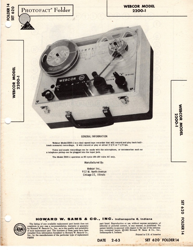 Sams Photofacts Technical Manuals (You Choose Model) See Description