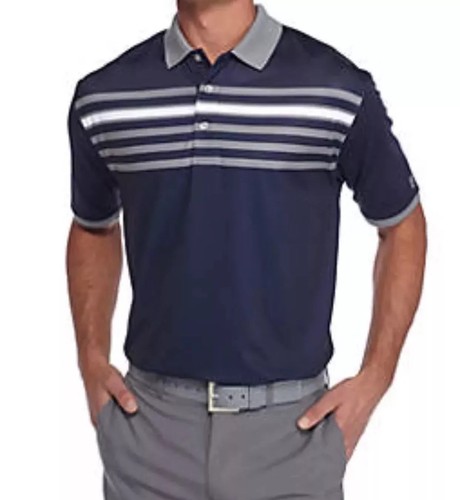 PRO TOUR Men's Short-Sleeve Streamlined Chest Print Stripes GOLF Polo-Shirt. - Picture 13 of 14