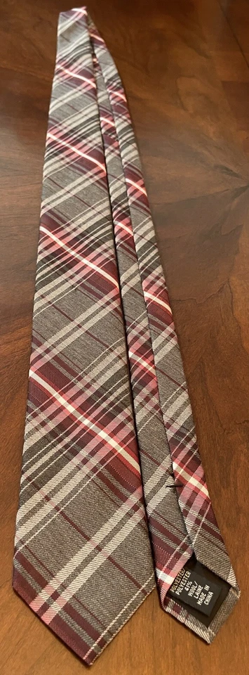 Corbata de cuello Van Heusen gris borgoña 59 % poliéster 41 % lana para hombre hecha en China Foto 3 de 4