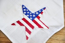 US Flag theme cotton Handkerchiefs Embroidered. Contains 4 kerchiefs.
