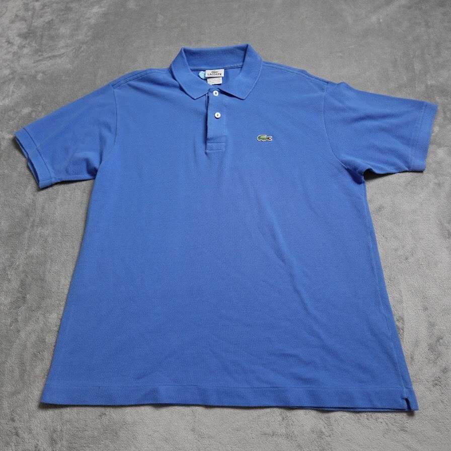 【LACOSTE】 SKIPPER POLO SHIRT サイズ5 Lacoste Polo Shirt Men's Size 5 (Large) Blue Short Sleeve