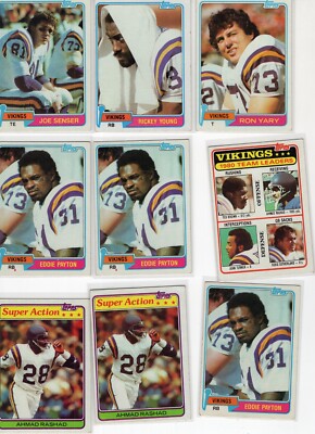 Minnesota Vikings 1981 Lot 9 cards ex-nmt Lot