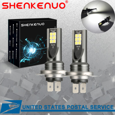 H7 LED Headlight Kit Bulbs High-Low Beam Bulb 6000K Lamp White SHENKENUO