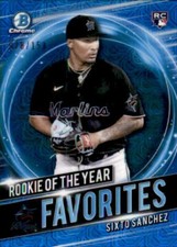 Sixto Sanchez 2021 Bowman Chrome Rookie of the Year Mojo Refractor Blue /150