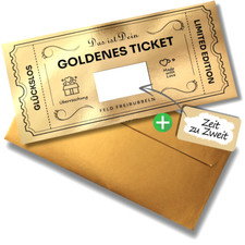 Gutschein Goldenes Ticket Rubbelkarte zum ausfüllen Geburtstag Geschenk 