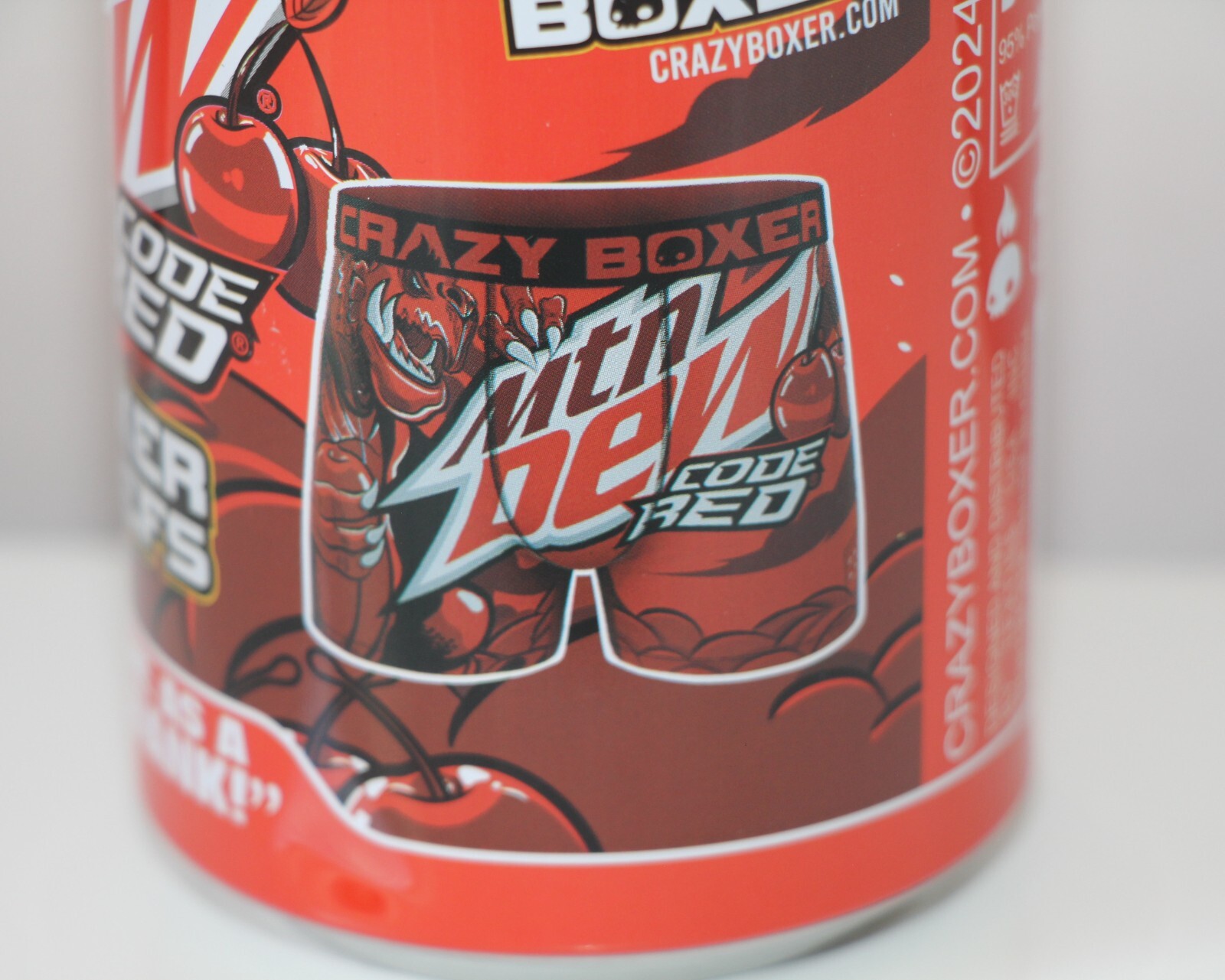 Crazy Boxer x Mtn Dew Code Red Mens Trunk Brief Size L New Gift Tin Coin Bank