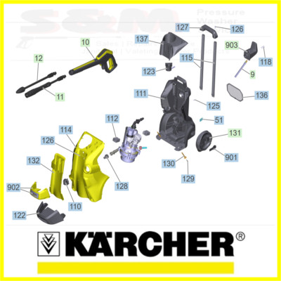 Original KÄRCHER K4 Ersatzteil für Ersatzplan 1.324-302.0 Winkelpumpe ect