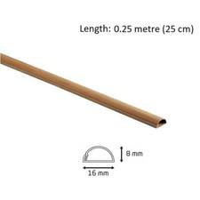 25 cm Long D-Line 16 x 8 mm Trunking Wood Oak Cable Management Hide Cover Dline