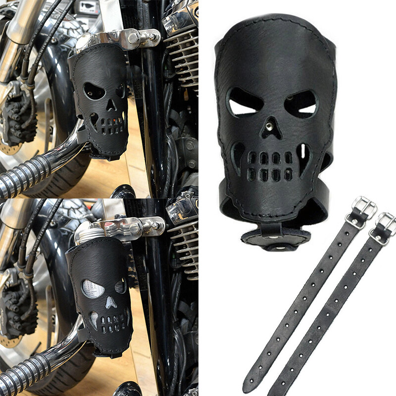 Motorcycle Skull Cup Holder Biker Custom PU Leather Cup Drink Can