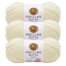  3 Pack Lion Brand Yarn 215-158A Feels Like Butta Yarn, Lemon