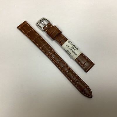 Bracelet De Montre ZRC En Cuir Grain Alligator Marron - Largeur 12 Mm, Fait Main, Neuf