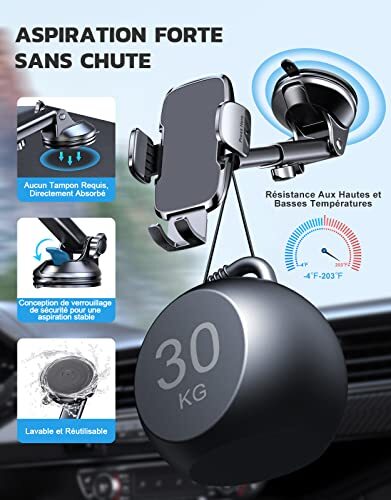 CIRYCASE Support Téléphone Voiture 2023 Amélioré Ventouse Ultra Puissante Por... - Photo 3 sur 12
