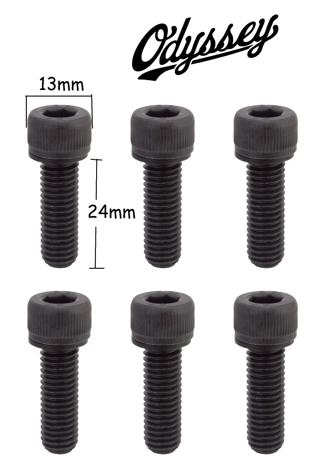 Odyssey V2 Replacement BMX Stem Bolt Set Black 6 Bolts BMX Stem