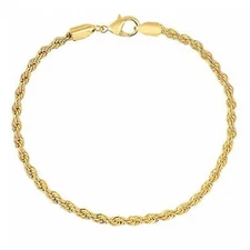 nWT Peermont 18K Gold-Plated Rope Chain Anklet. ANK1495