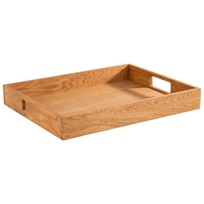 APS Serviertablett Eichenholz 45x35 cm, 2 Griffe, Fr?hst?ckstablett/Grilltablett