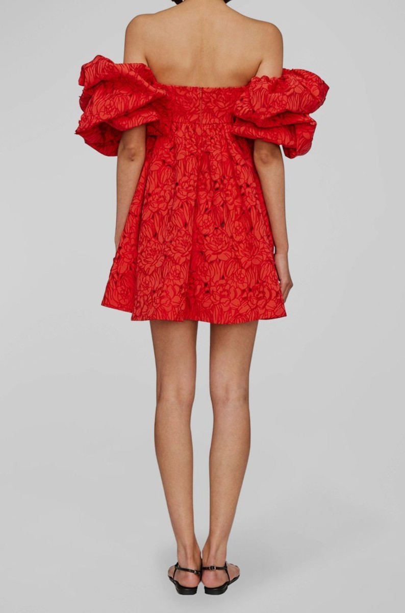 leo lin red dress Bree V Neck Mini Dress