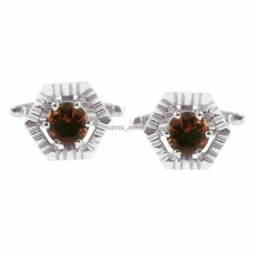 Grenat Naturel & Chauffé Rubis Gemme Avec 925 Argent Sterling Manchette