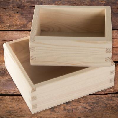 Kleine einfache Holz Display Kiefer Box offen Container Schreibtisch Ordnung Organizer | 2 Größen